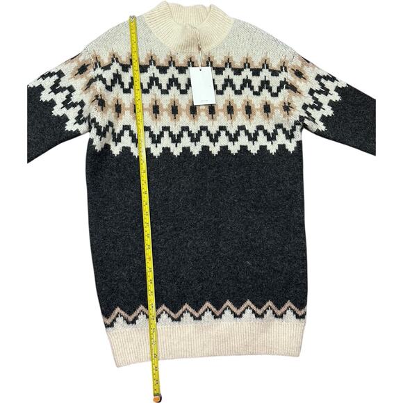 Revolve Heartloom JOANNA Sweater Dress Charcoal Wool Blend Pullover Mock Neck M - Picture 5 of 11